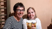 Im Juli treffe ich auf eine Mannheimer Elbanerin bei ital. Bier!!!!!!!! Was für ein schönes Wiedersehen in Portoferraio!