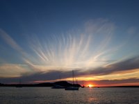 Sonnenuntergang ganz im Nordwesten von Sardinien: La Pelosa - herrlich!