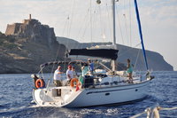 Segelyacht "Tosca" vor der Insel Capraia