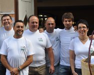 Petra & Wolfgang mit ihren toskanischen Gästen Eliano, Luciano, Maurizio & Simone