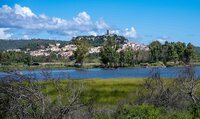 Posada unser Nachbarort nördlich von La Caletta von Land aus gesehen. Zwischen La Caletta und Posada befindet sich auch ein Stagno (Meerwassersee).